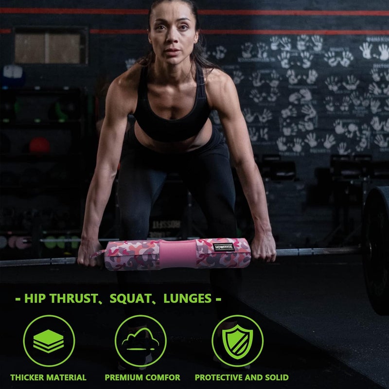 Howffite Barbell Pad Built-in Anti-Slide Design for Hip Thrusts, Squats and Lunges, Neck & Shoulder Protective Pad - Fits Standard and Olympic Bars - Image 5